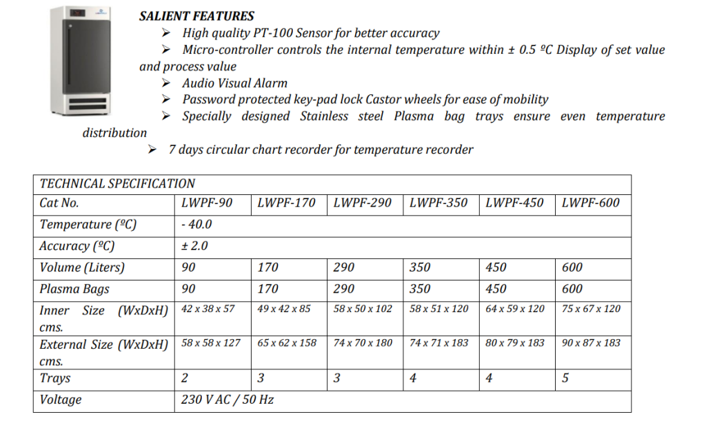 plasma freezer