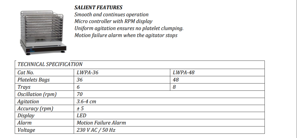 platelet agitator